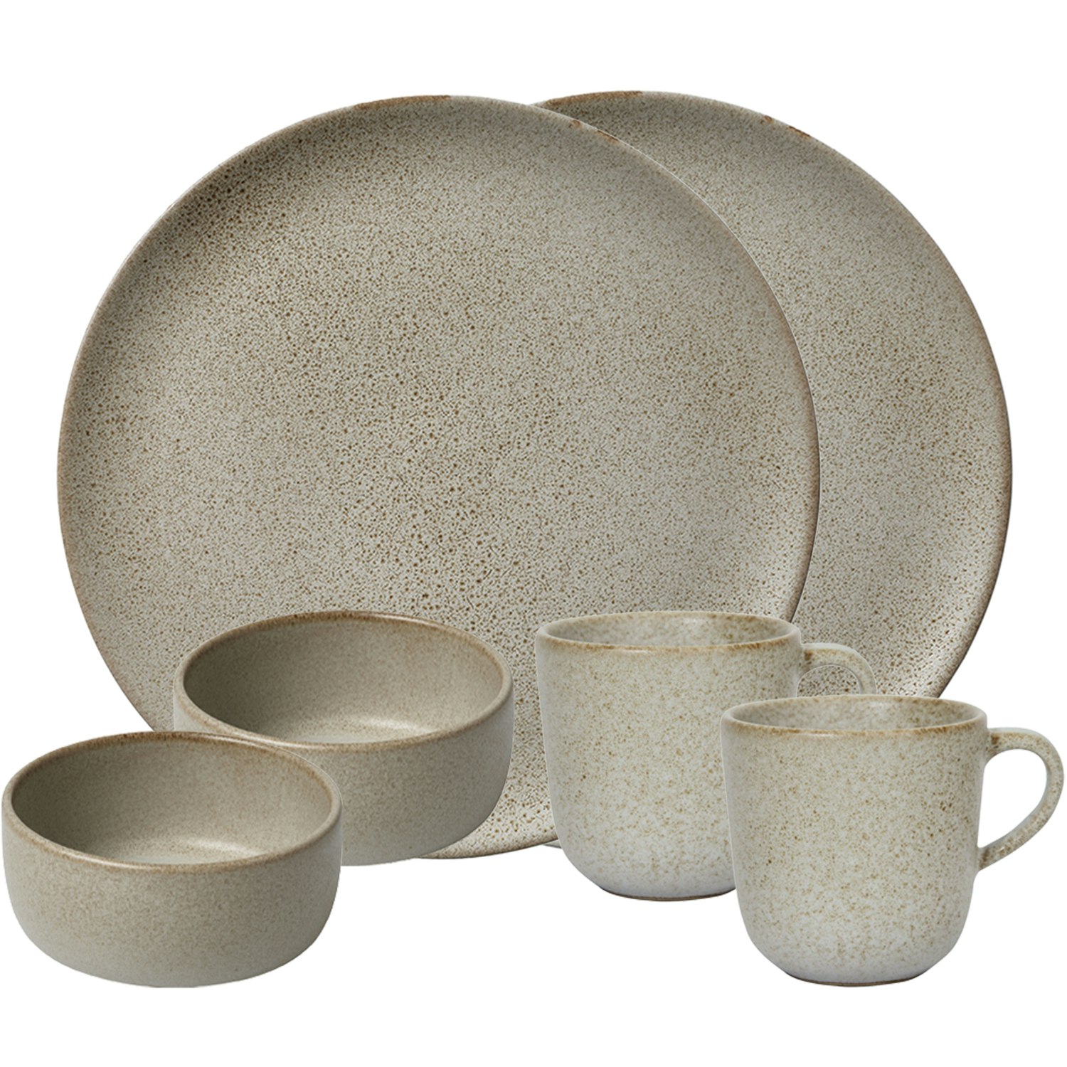 Aida Raw Breakfast Set 6 Pieces - Service & Starts&aelig;t Stent&oslash;j Sandy Beige - 14411+14404+14413