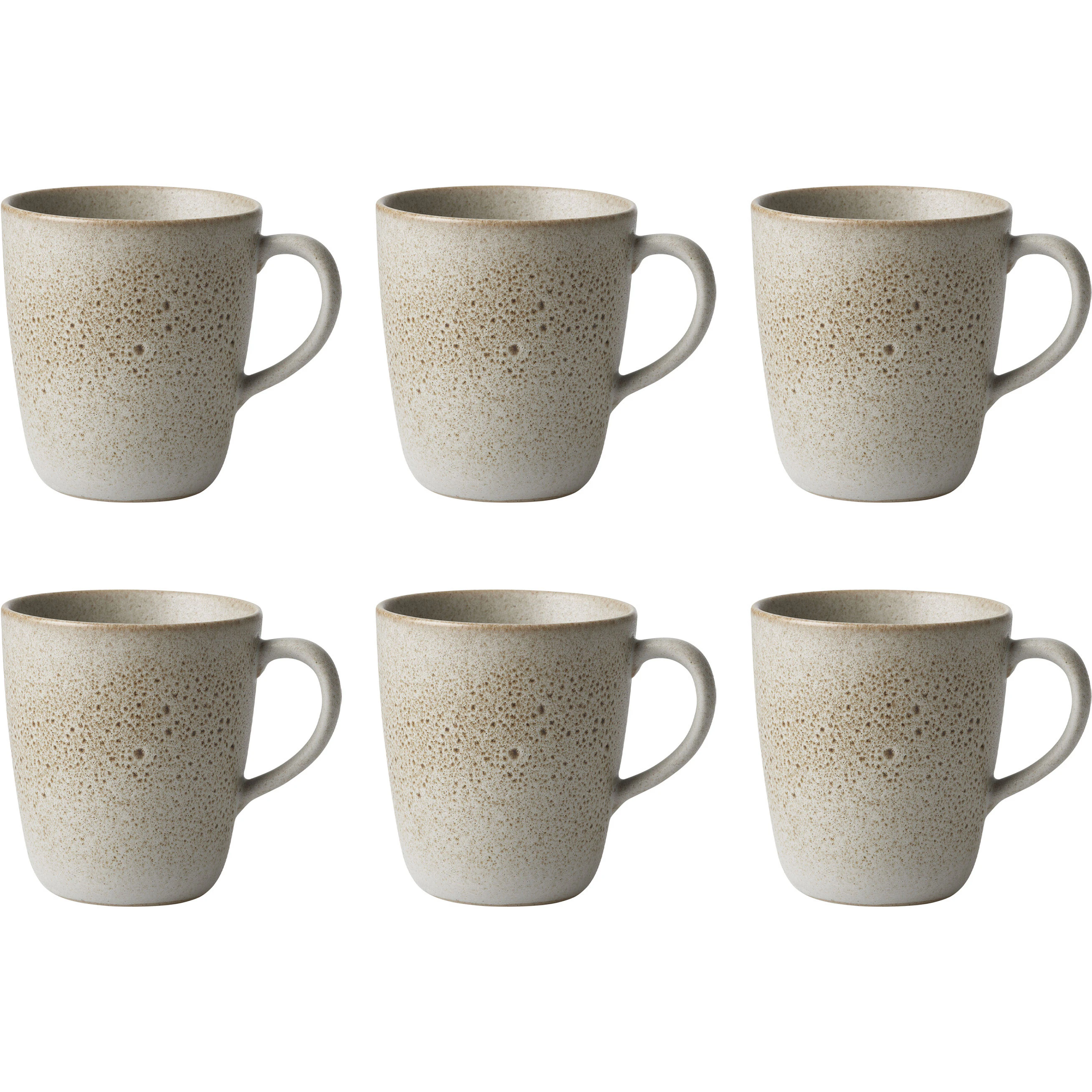 Aida Raw Krus Med H&aring;ndtag 35 Cl 6-pak - Tekopper Stent&oslash;j Sandy Beige - 14493