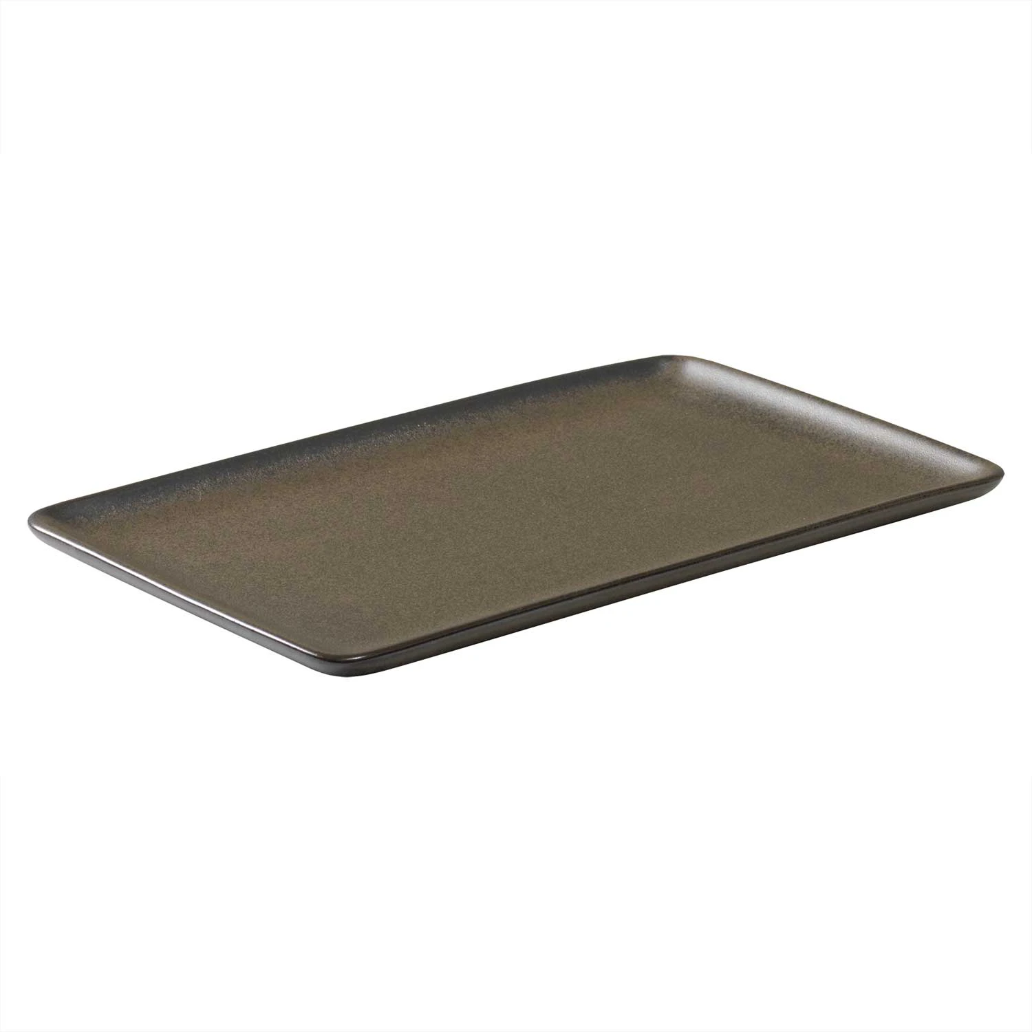 Aida Raw Rectangular Plate 23,5x15 Cm - Middagstallerkner Stent&oslash;j Metallic Brown - 15558