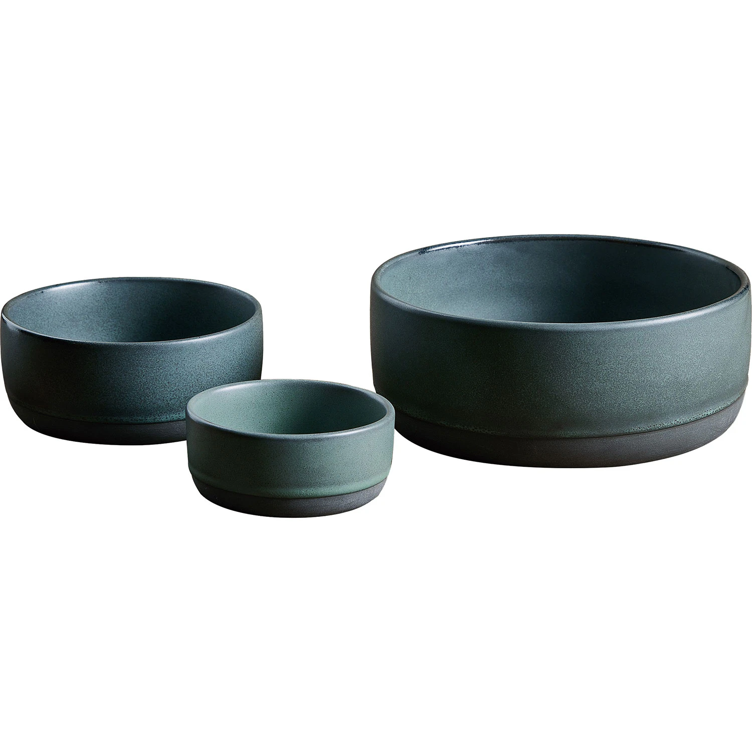 Aida Raw Sk&aring;ls&aelig;t 3-pak - Serveringssk&aring;le Stent&oslash;j Northern Green - 15817