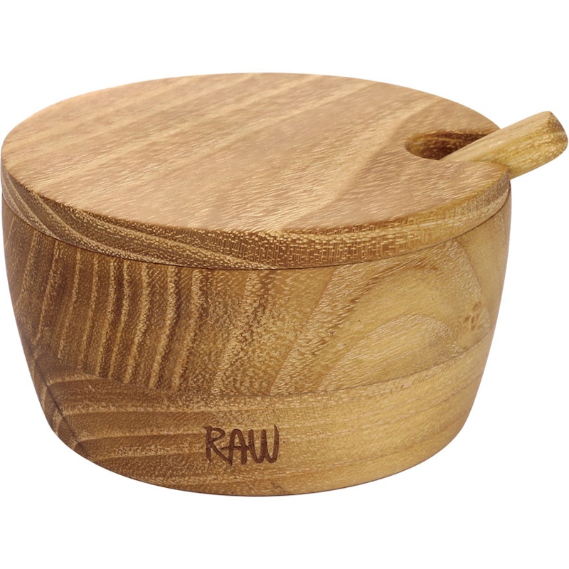 RAW Teak Salatskål Med Låg & Ske