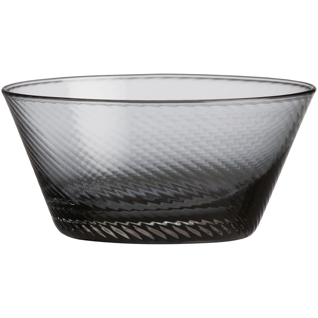 Aida Raw Unique Swirl Sk&aring;l 12,5 Cm R&oslash;g - Serveringssk&aring;le Glas Smoke - 14577