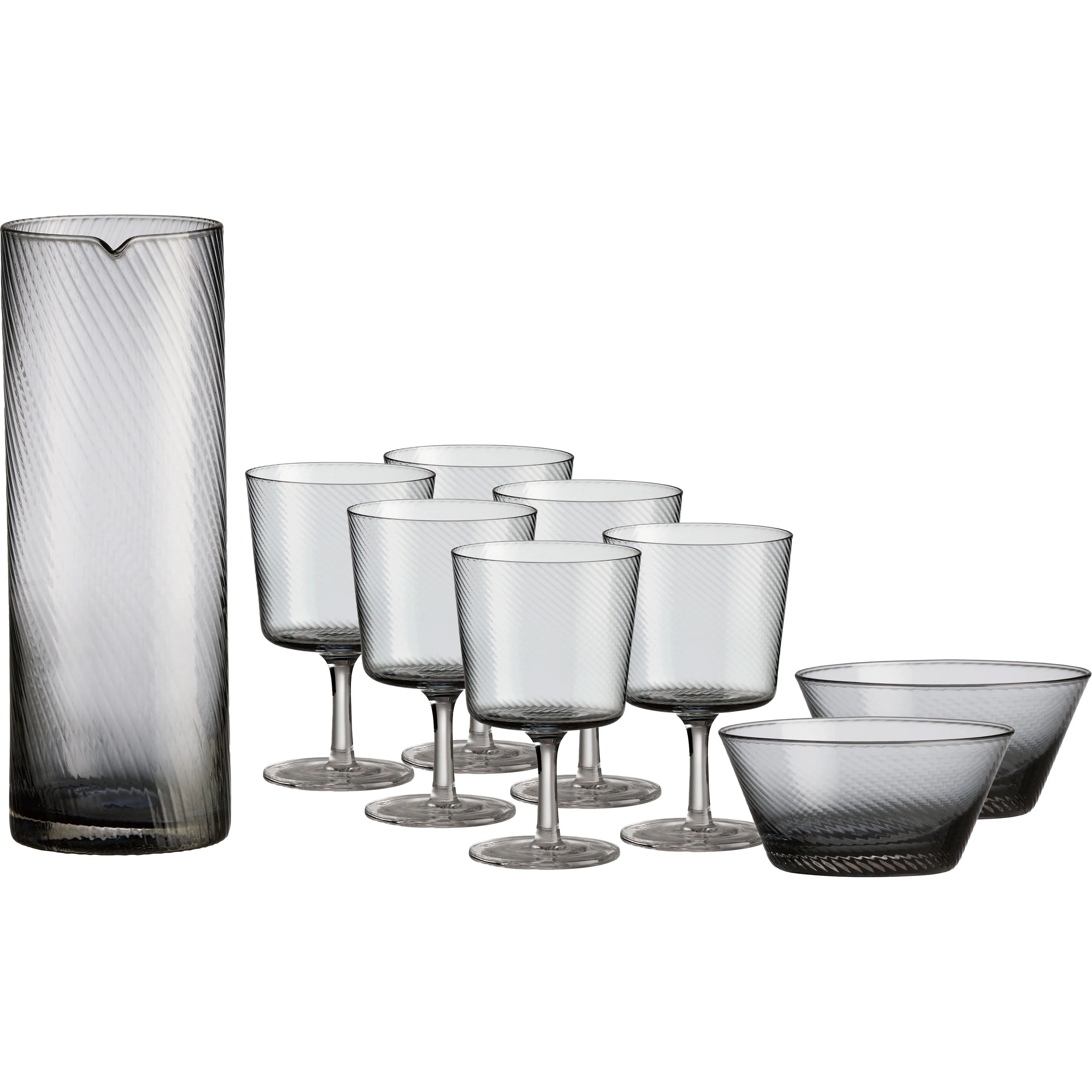 Aida Raw Unique Swirl S&aelig;t 9-pak - Vinglas Glas Smoke - 14581