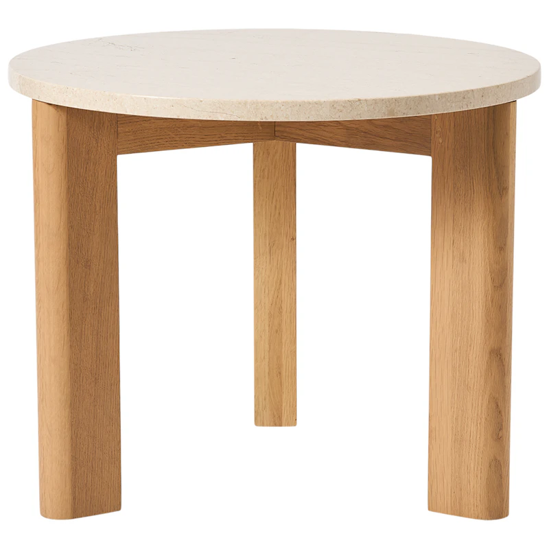 Evoke Sofabord Marmor Creme, Ø55 cm