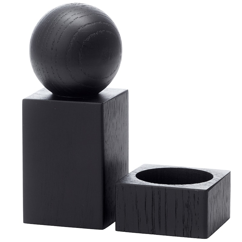 Twist Salt And Pepper Set, Black Stained Oak