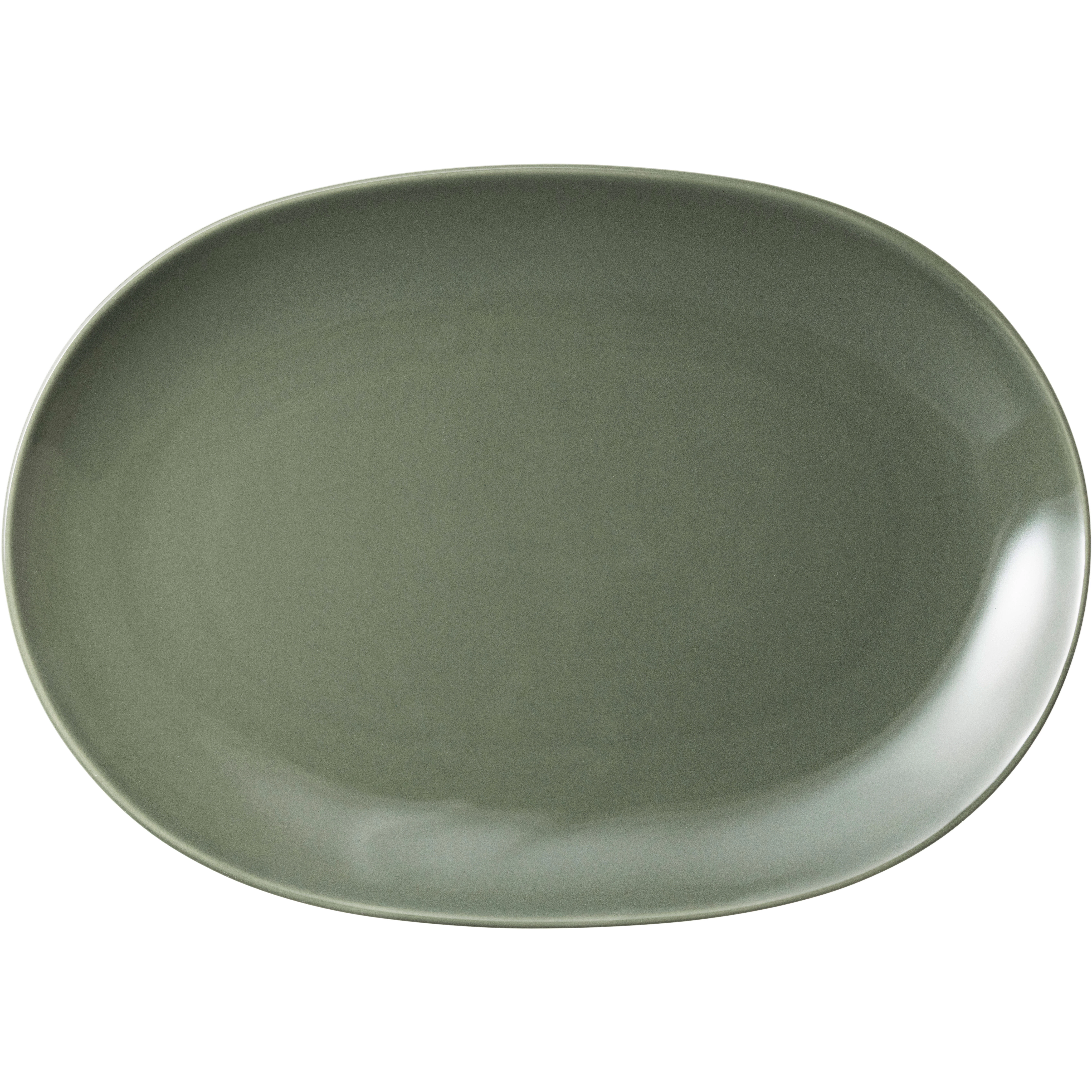 Arabia 24h Oval Plade 18x28 Cm Vintergr&oslash;n - Serveringsfad Vitroporcelain Winter green - 1083892