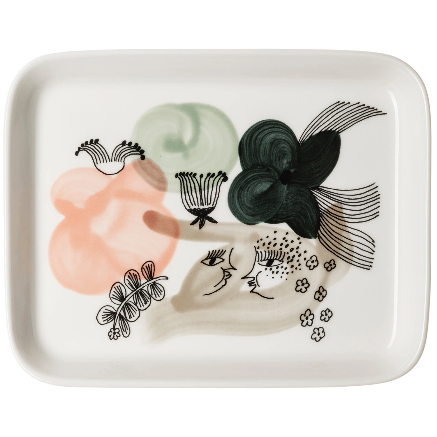 Arabia Kukkamaa Tallerken 15x19 Cm - Middagstallerkner Vitroporcelain Gr&oslash;n - 1075671