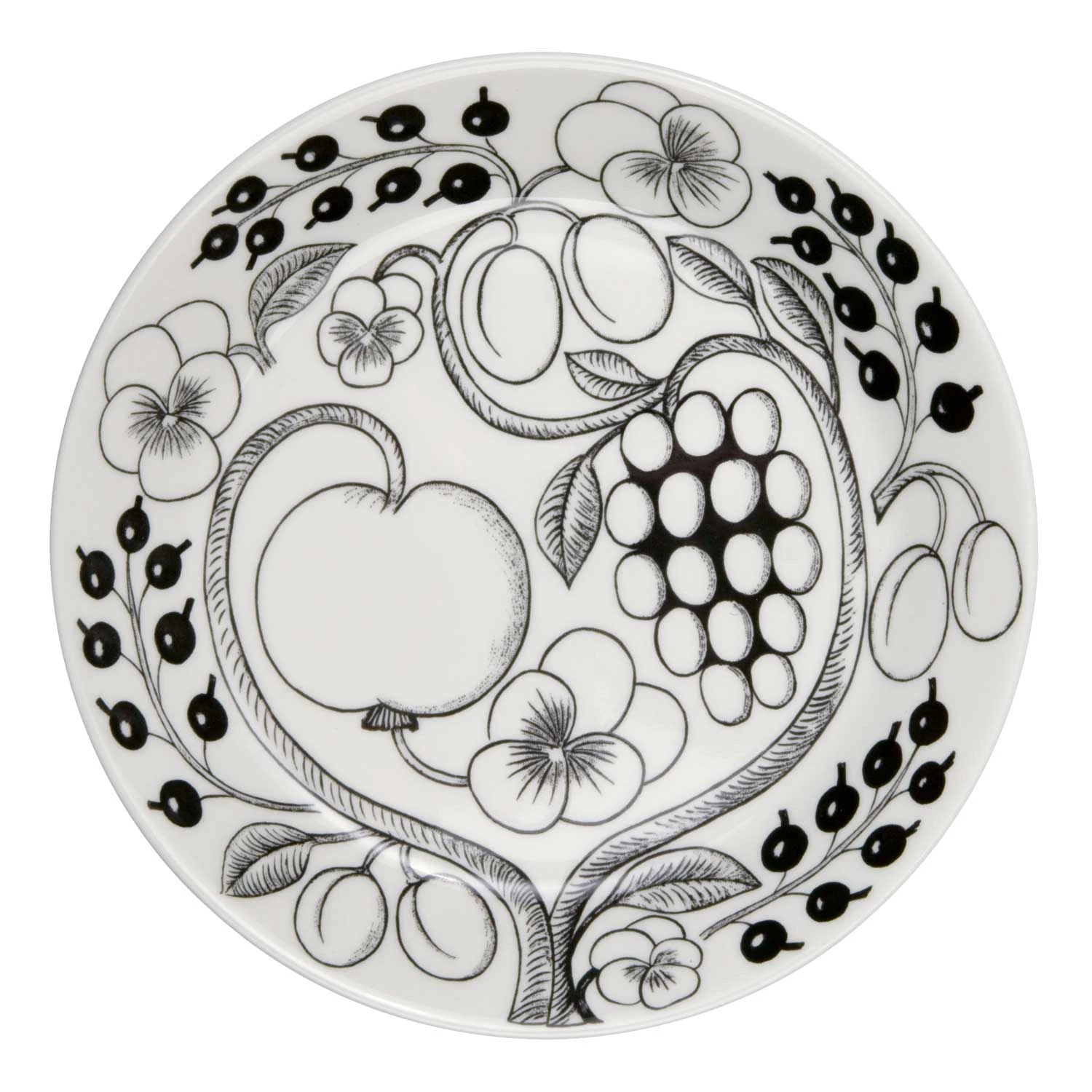 Arabia Paratiisi Sidetallerken 21 Cm - Asietter Porcel&aelig;n Sort - 1005399