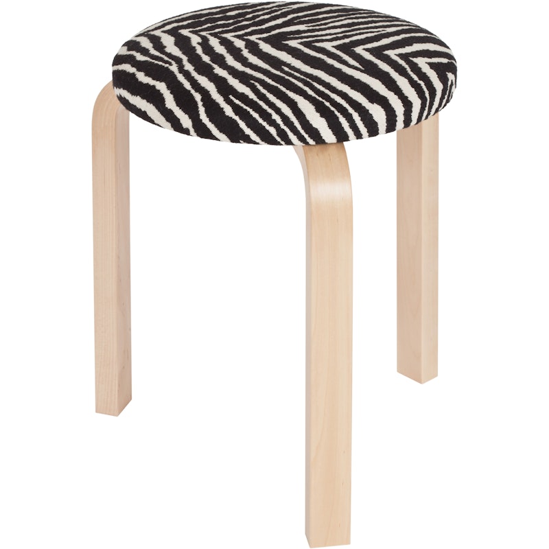 60 Taburet, Naturlakeret Birk / Zebra