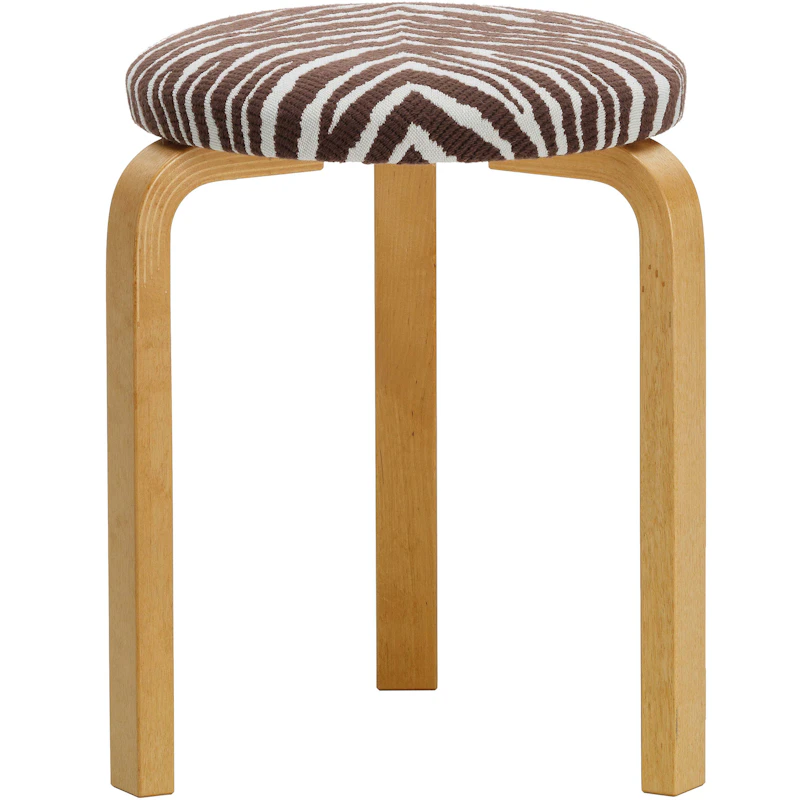 60 Taburet, Honningbejdset / Brun zebra