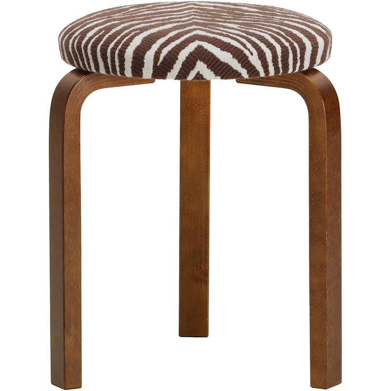 60 Taburet, Valnøddebejdset / Brun zebra