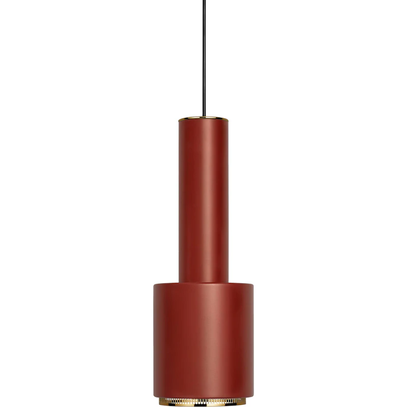 A110 Hand Grenade Pendel, Murstensrød / Messing