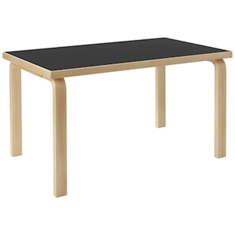 Aalto 80B Børnebord Rektangulær 60x100 cm, Sort Linoleum
