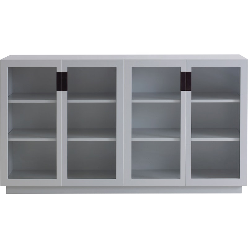 Frame 160 Medium Vitrineskab Med Glasdøre, Lysegråt / Sort