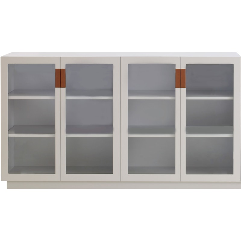 Frame 160 Medium Vitrineskab Med Glasdøre, Dark Sand / Cognacfarvet