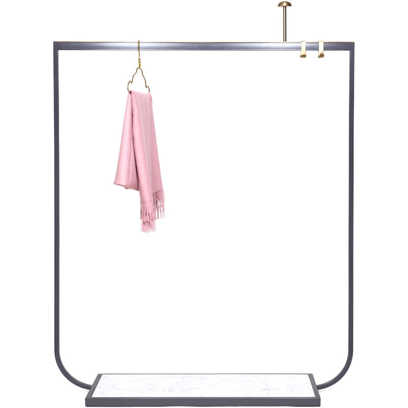 Tati Knagerække 130 cm, Storm Grey / Carrara Marmor