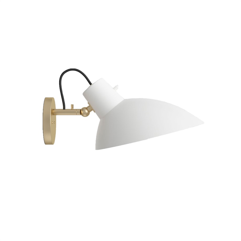VV Cinquanta Wall Brass Mount, White Reflector with Switch