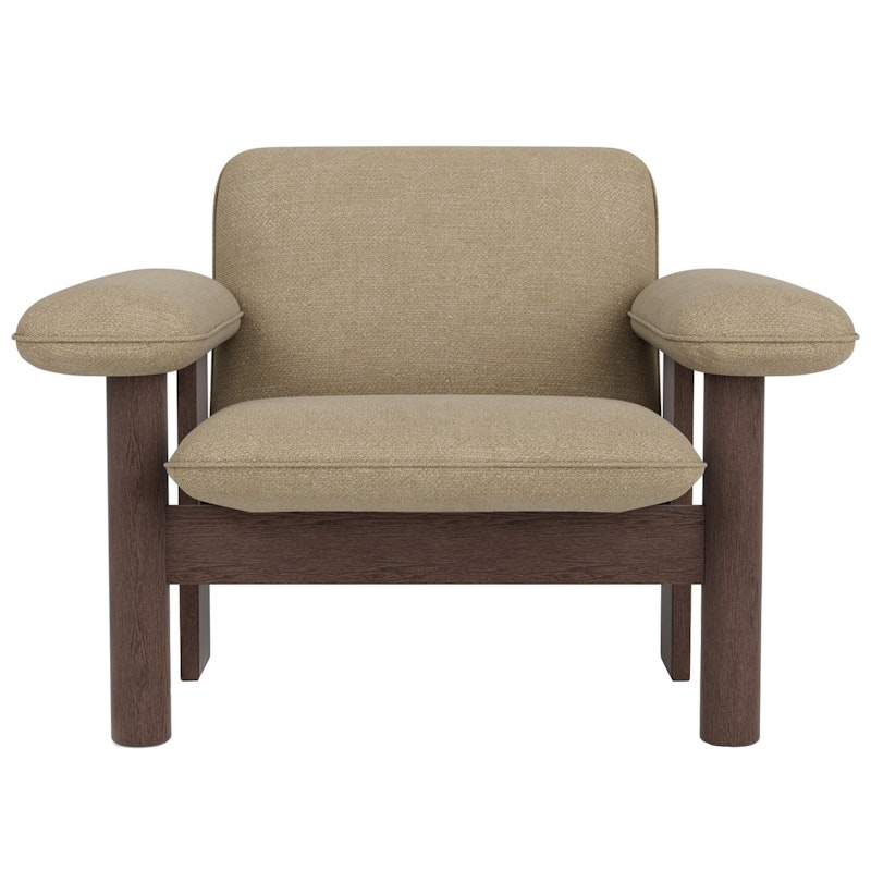 Brasilia Lænestol Lav Ryg, Mørkbejdset Eg / Bouclé 02 Beige