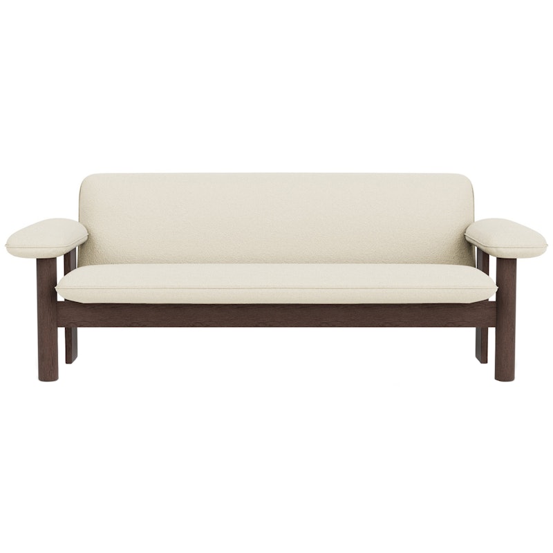 Brasilia 2-Personers Sofa, Mørkbejdset Eg / Baru 0200 Hvid