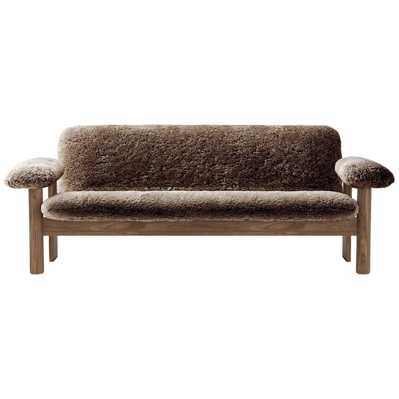 Brasilia 2-Personers Sofa, Valnøddetræ / Sheepskin Sahara