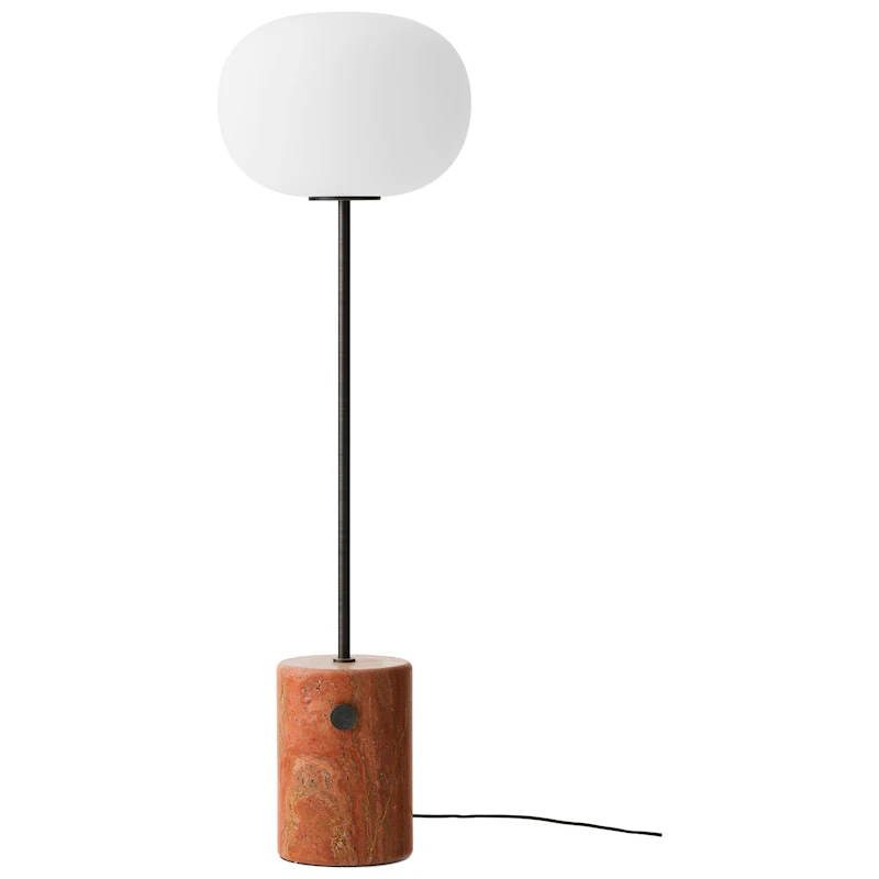 JWDA Gulvlampe, Red Travertine / Bronzeret Messing