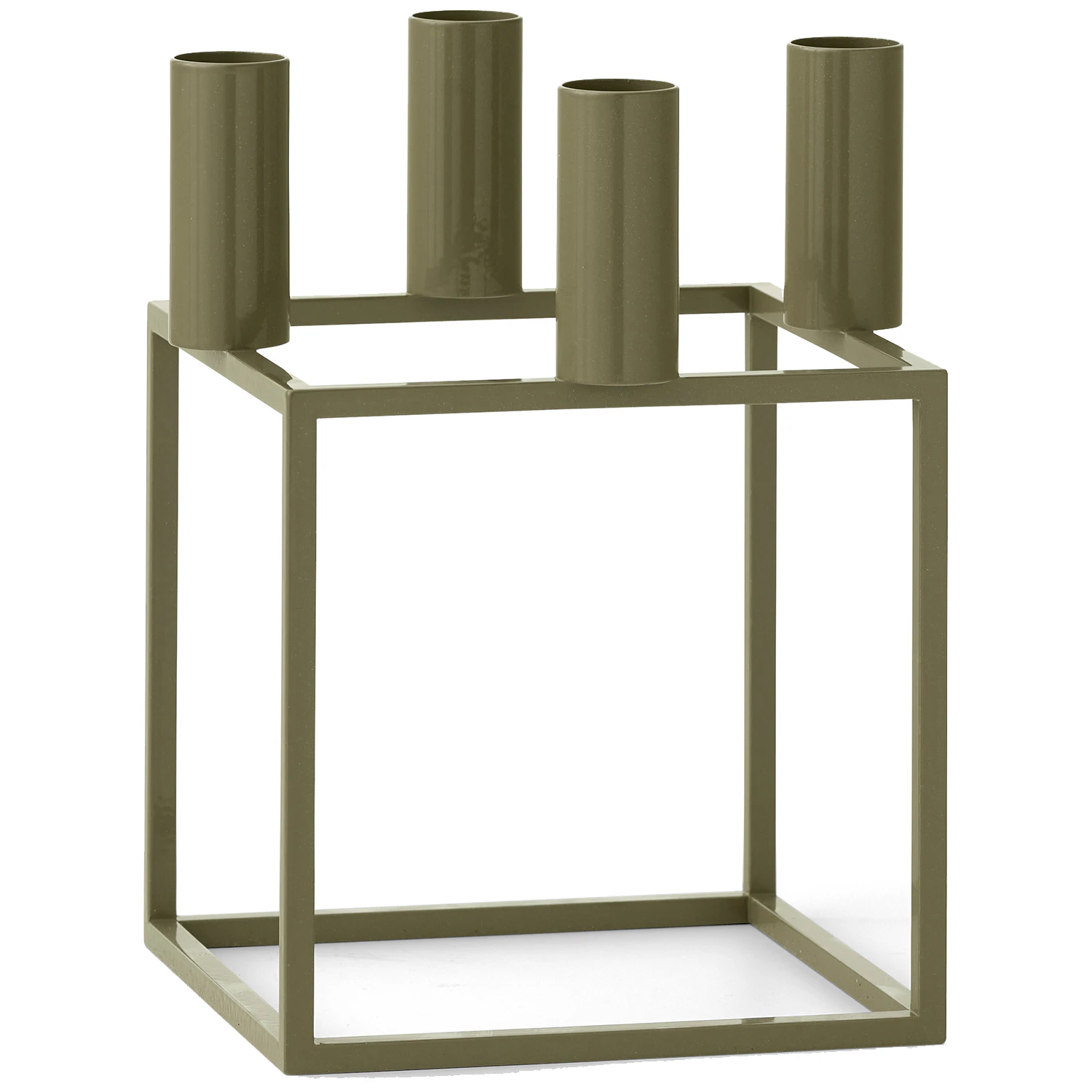 Audo Copenhagen Kubus 4 Lysestage - Kalenderlys & Lysestager St&aring;l Olivengr&oslash;n - 71041-000885