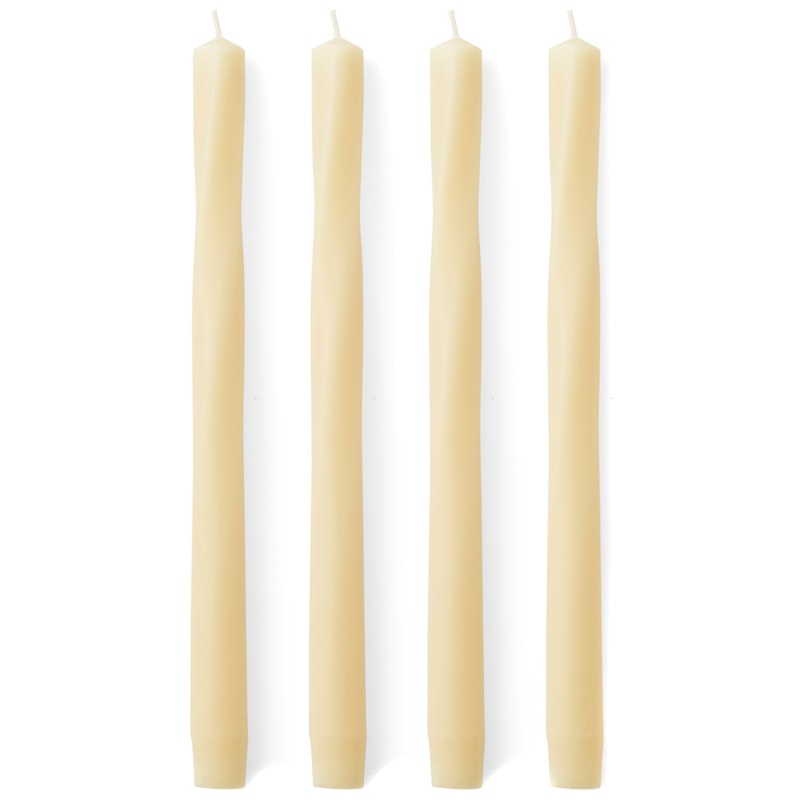 Twist Stearinlys 4-pak, Ivory