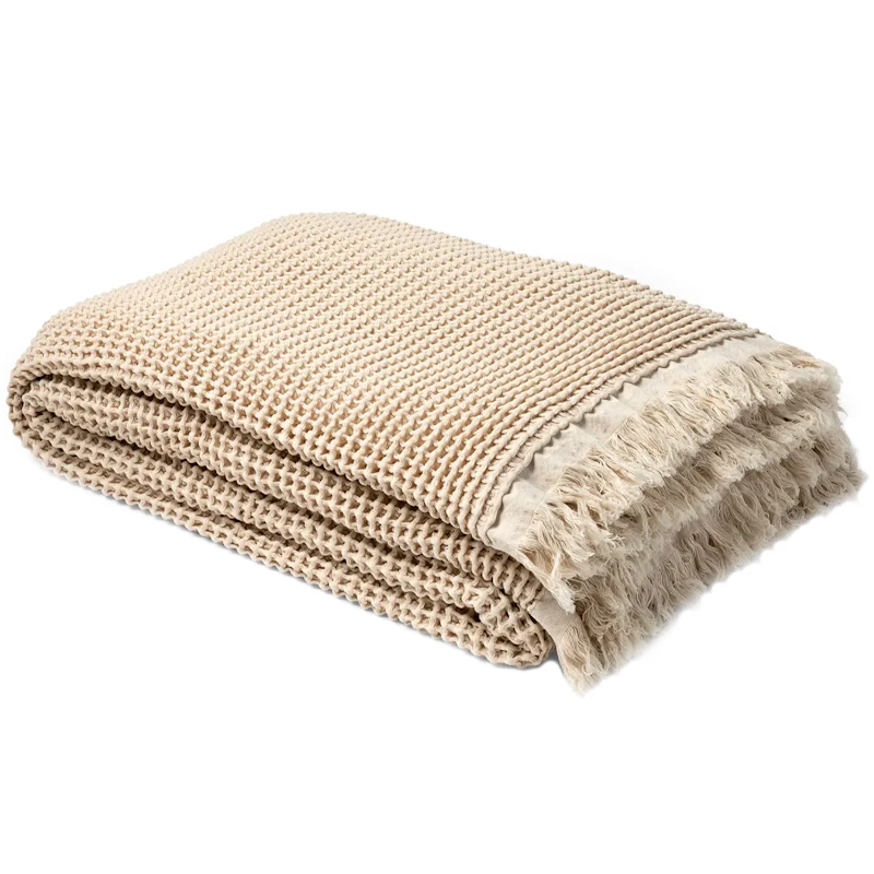 Våffla Plaid 130x200 cm, Creme