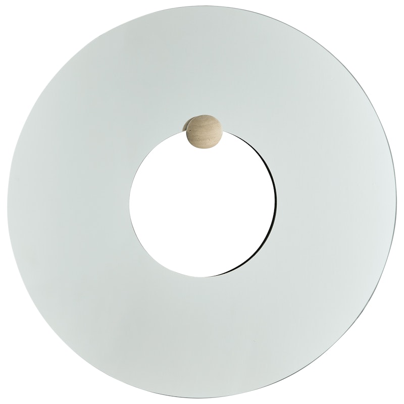 Castellum Vægspejl Ø80 cm, Travertin