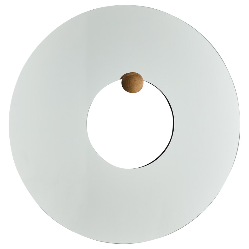 Castellum Vægspejl Ø80 cm, Olieret Egetræ