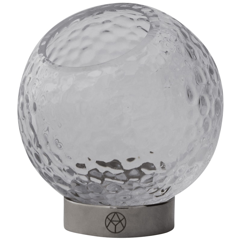 Globe Bubbles Lysestage Ø10 cm, Klar / Sølv