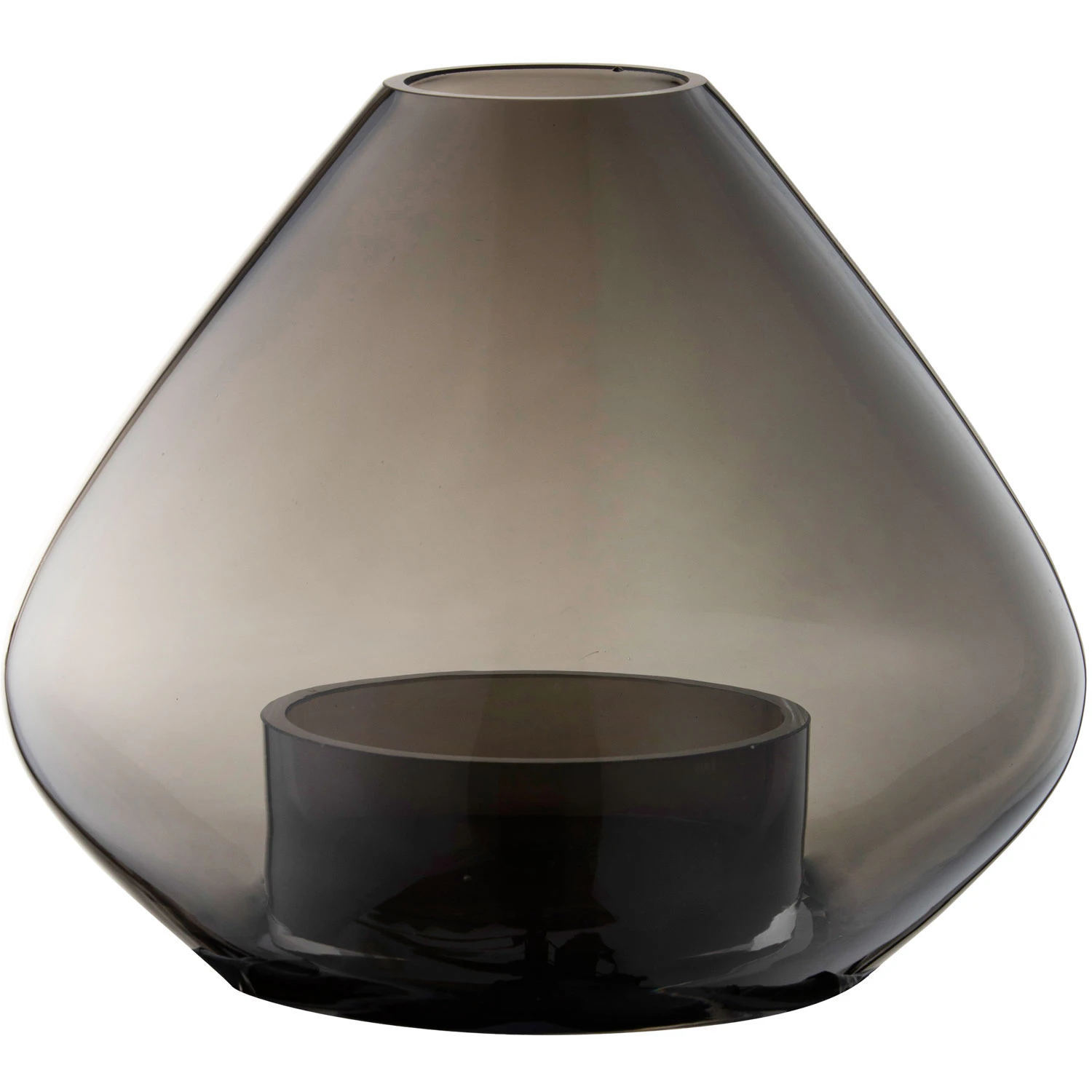 Aytm Uno Lysestage / Vase &Oslash;14,5 Cm - Lysestager Glas Sort - 508200050012
