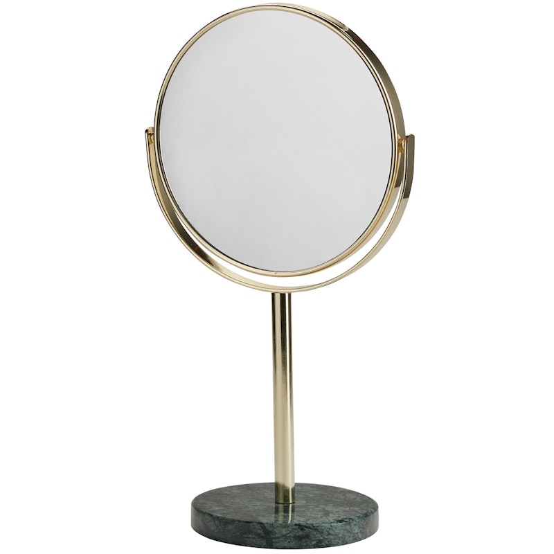 Bordspejl H34 x Ø20 cm, Guld/Grønt