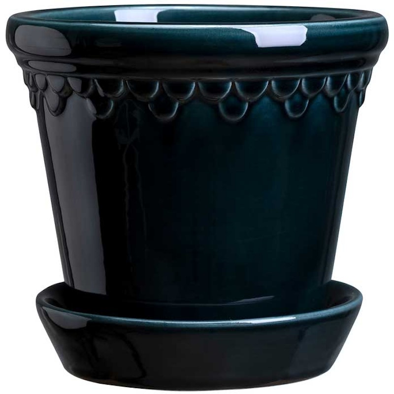 Copenhagen Krukke Med Underkop 12 cm, Petroleum Blue