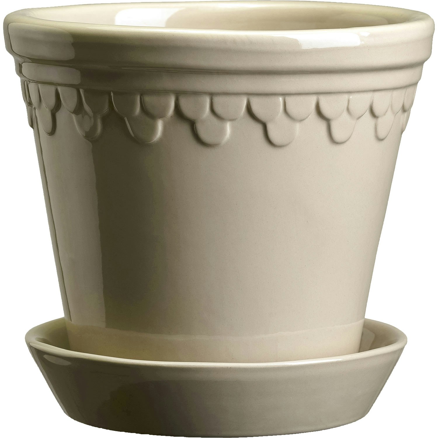 Bergs Potter Copenhagen Krukke Med Underkop &Oslash;12 Cm - Krukker Keramik Sand Stone - KCS12S