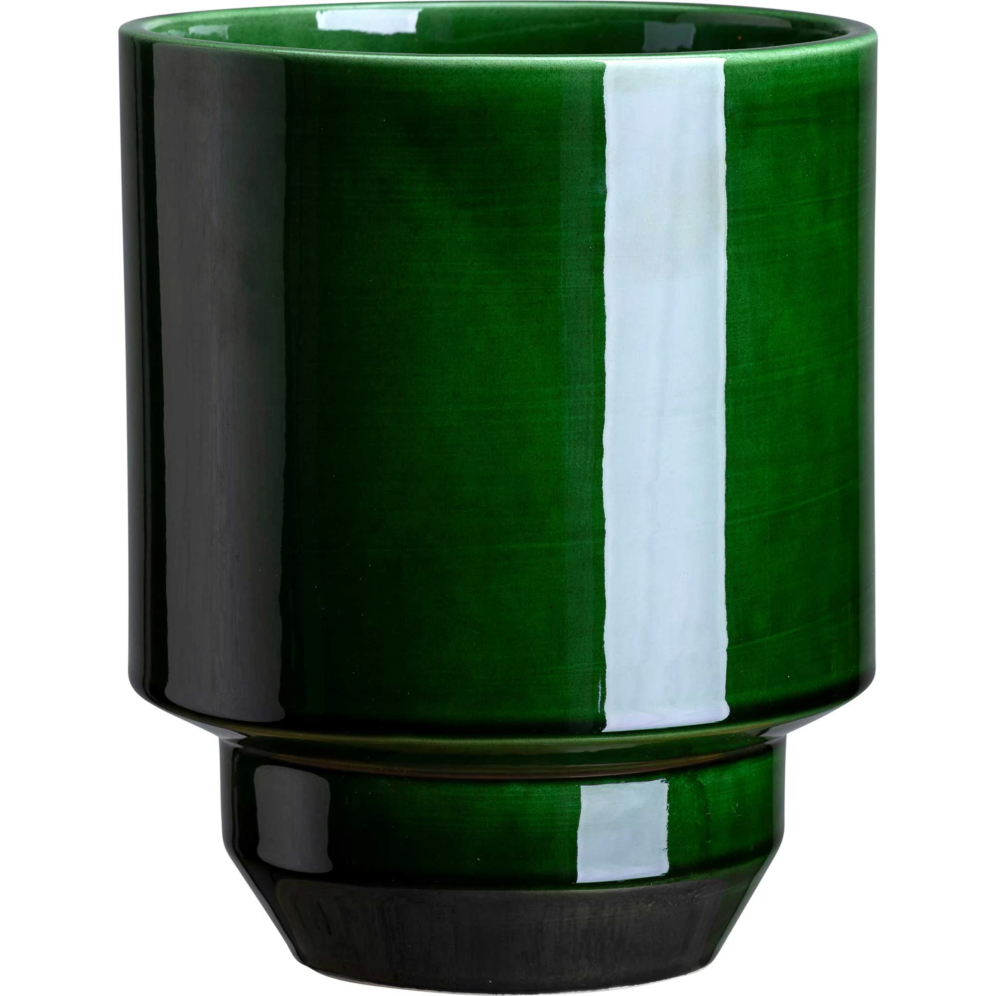 Bergs Potter Hoff Krukke Uden Dr&aelig;ningshul 14 Cm - Krukker Terrakotta Emerald Green - ITA-HOCG14P-8