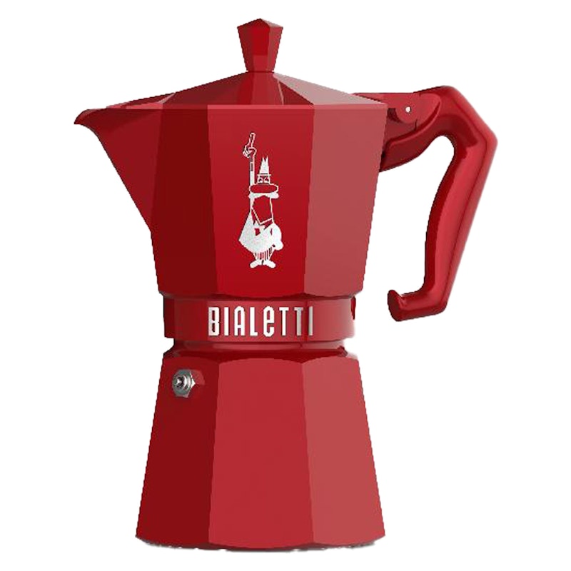 Moka Exclusive Kaffebrygger Rød, 6 Koper