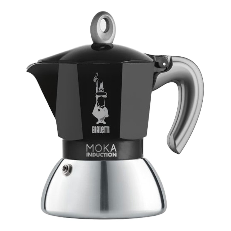 Moka Induction Coffee Maker Black, 2 Cups