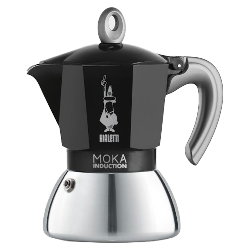 Moka Induction Coffee Maker Black, 4 Cups