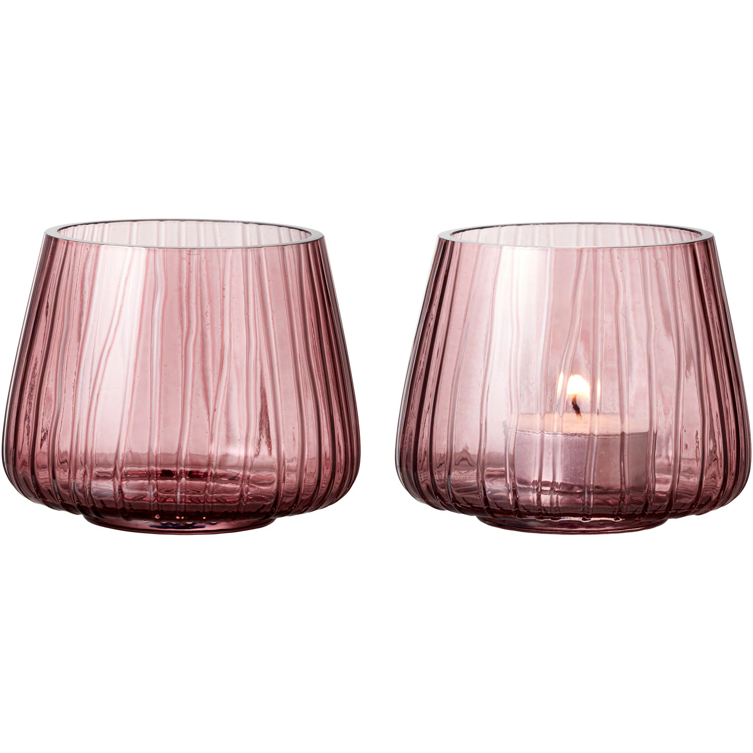 Bitz Kusintha Lysestage 2-pak - Fyrfadsstager Glas Rosa - 25592