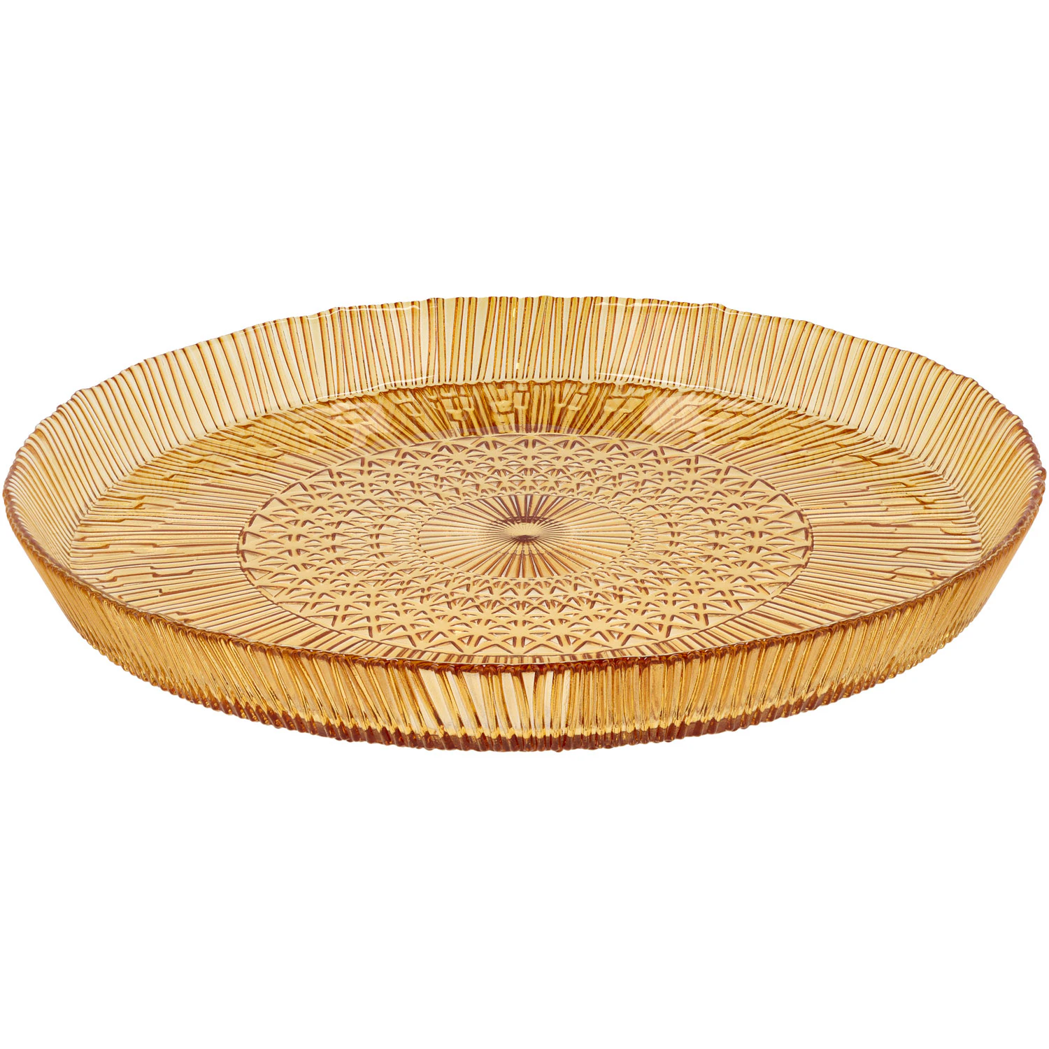 Bitz Kusintha Serveringsfad 30 Cm Amber - Serveringsfad Glas Rav - 30682