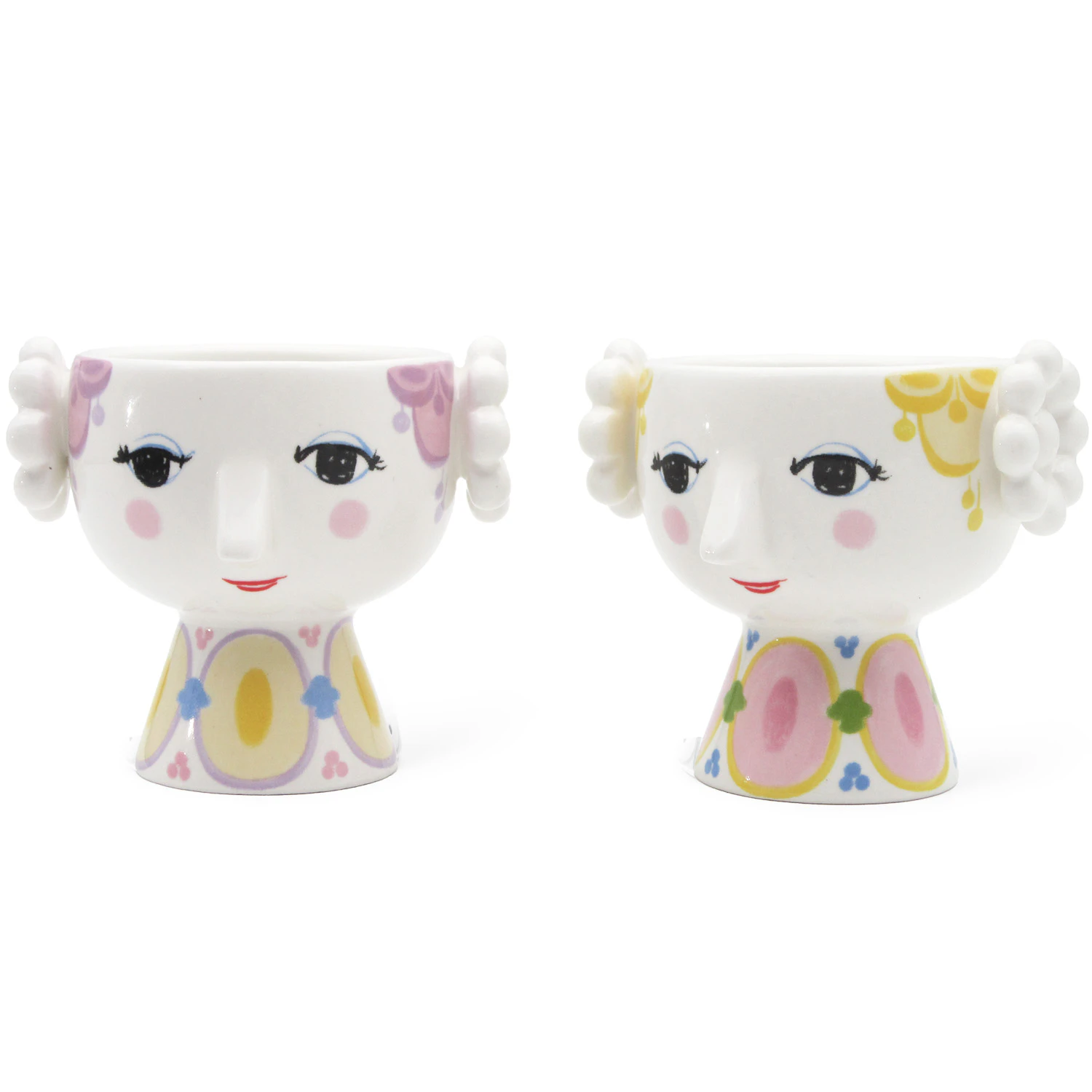 Bj&oslash;rn Wiinblad Eva Lysestage 2-pak /lavendel - Lysestager Keramik Gul - 56556