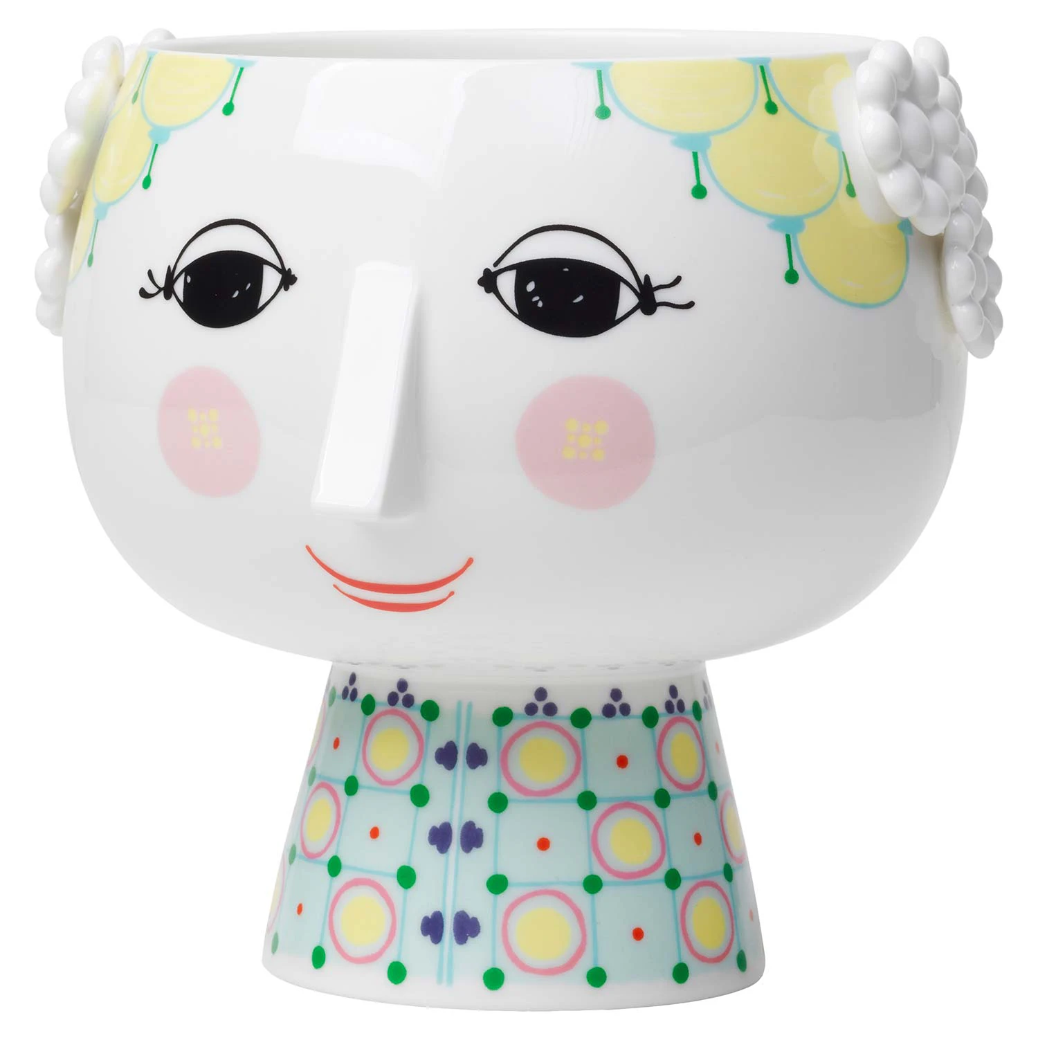 Bj&oslash;rn Wiinblad Eva Vase 15,5 Cm Turkis - Vaser Porcel&aelig;n Hvid - 56512