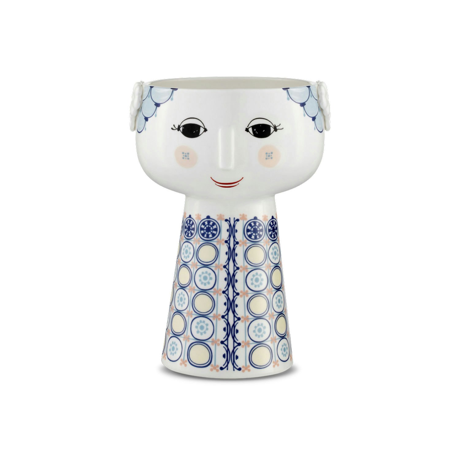 Bj&oslash;rn Wiinblad Eva Vase Blue 12,5 Cm - Vaser Porcel&aelig;n Hvid - 56511