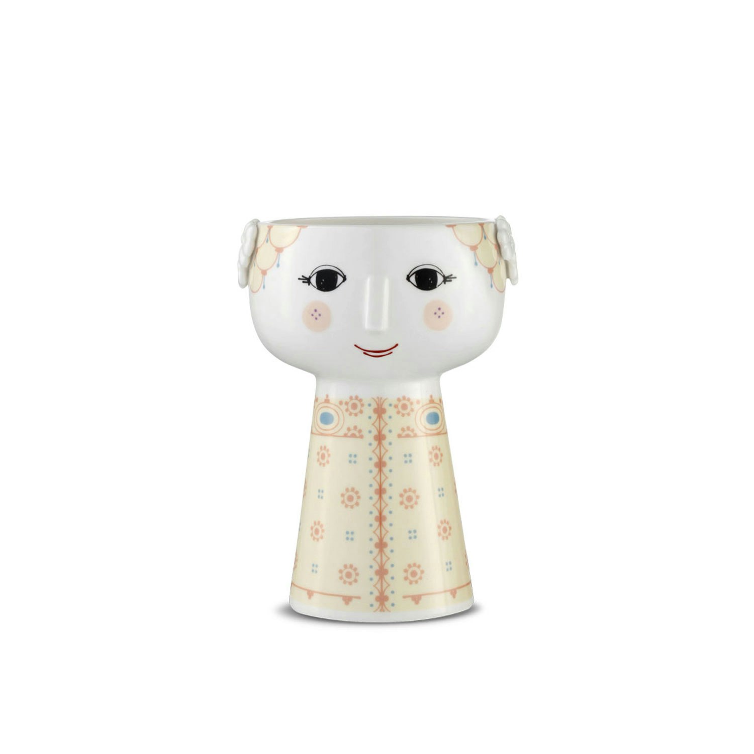 Bj&oslash;rn Wiinblad Eva Vase Soft Yellow &Oslash;10 Cm - Vaser Porcel&aelig;n Hvid - 56510