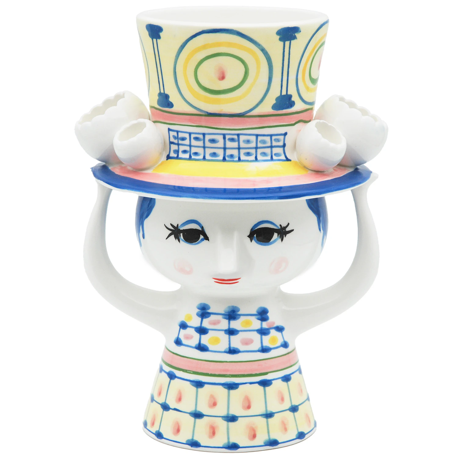 Bj&oslash;rn Wiinblad Lady With Hat Vase 20,5 Cm - Vaser Keramik Bl&aring; - 54050