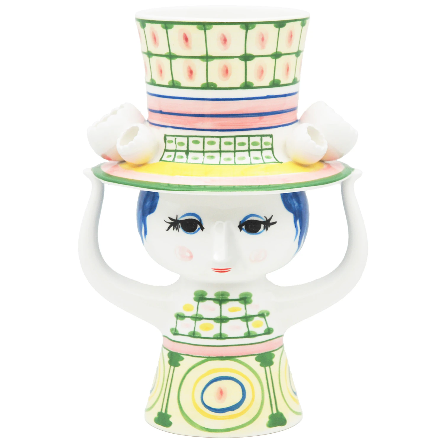 Bj&oslash;rn Wiinblad Lady With Hat Vase 24,5 Cm - Vaser Keramik Gr&oslash;n - 54051