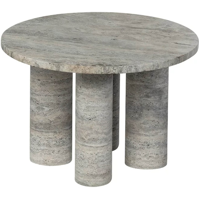 Volos Sidebord Ø52, Silver Travertine