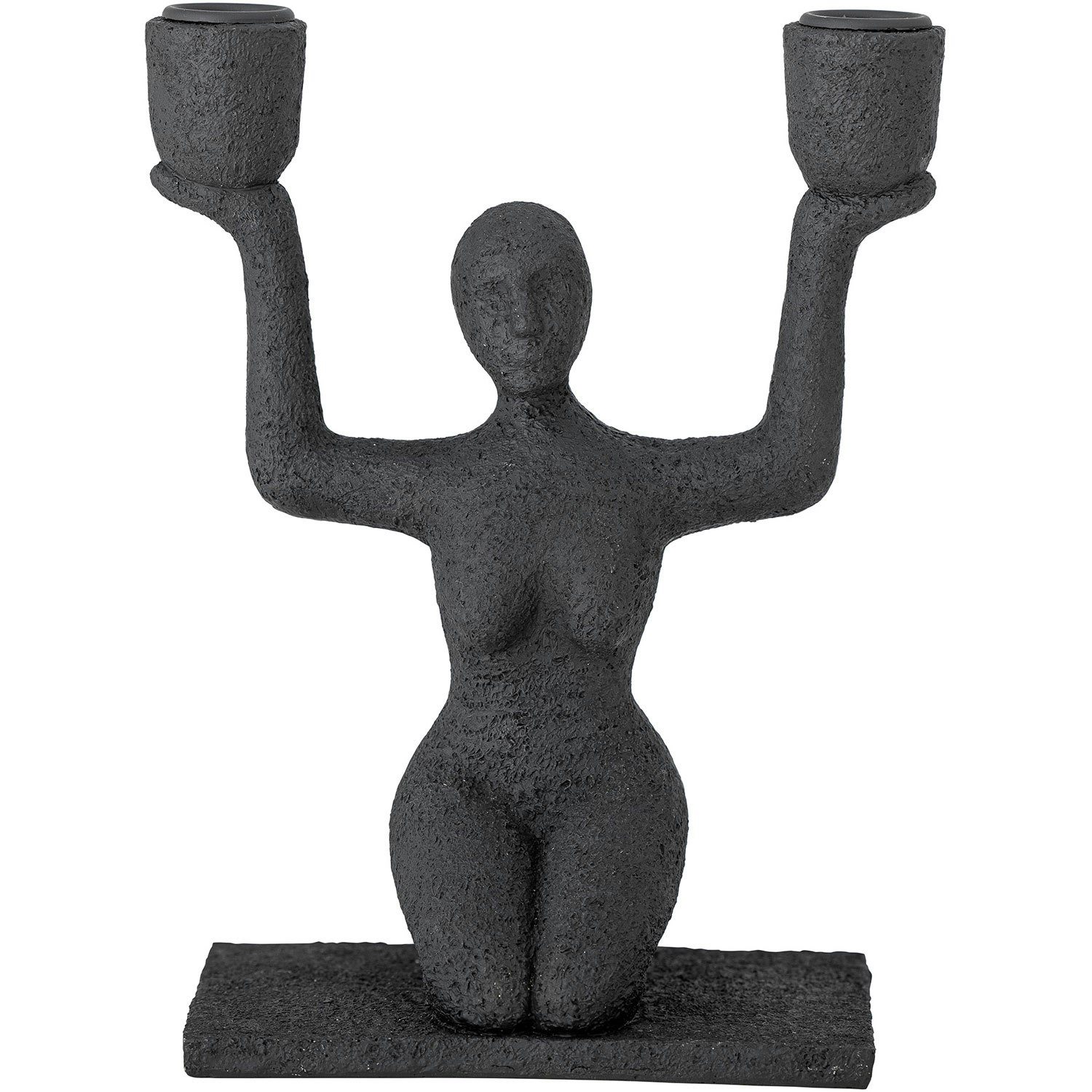 Bloomingville Lucie Lysestage 23x18 Cm - Fyrfadsstager Polyresin Sort - 82052994