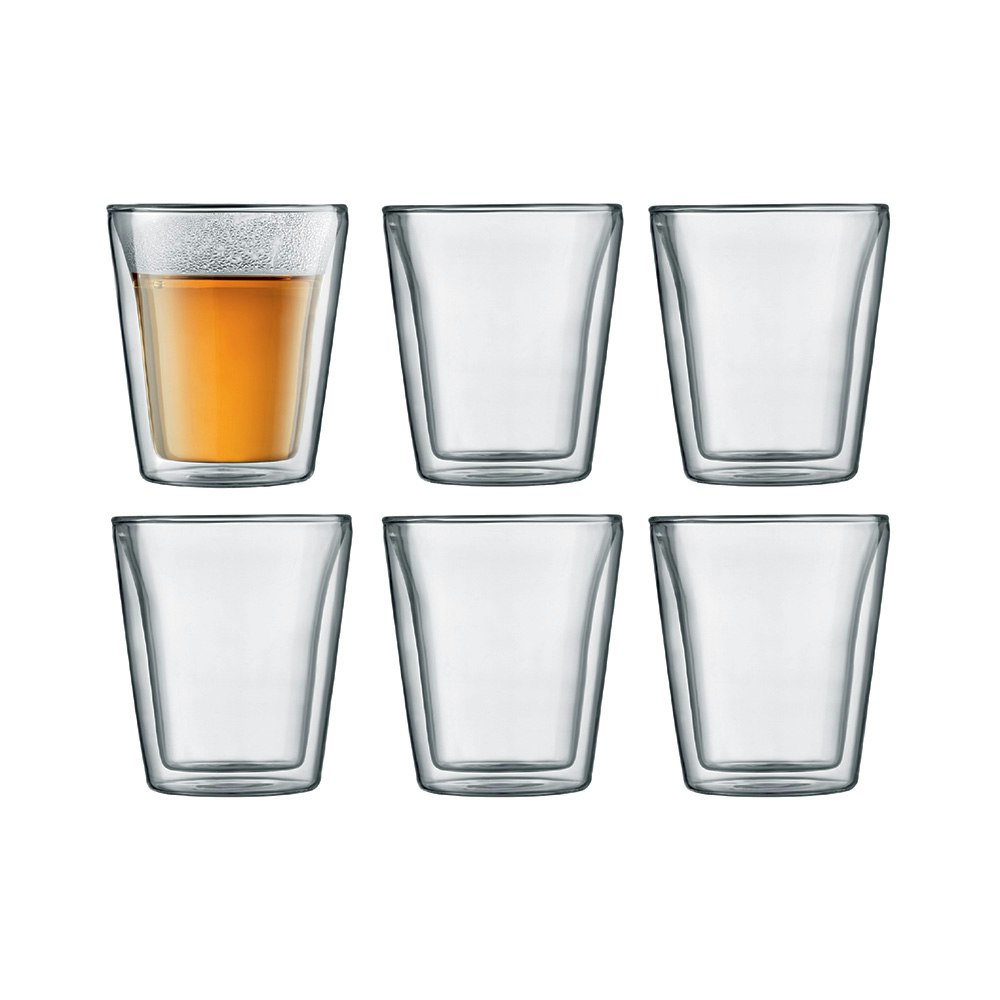 Bodum Canteen Dobbeltv&aelig;gget 20cl 6 Stk - Kaffekopper Glas Klar - 10109-10-12